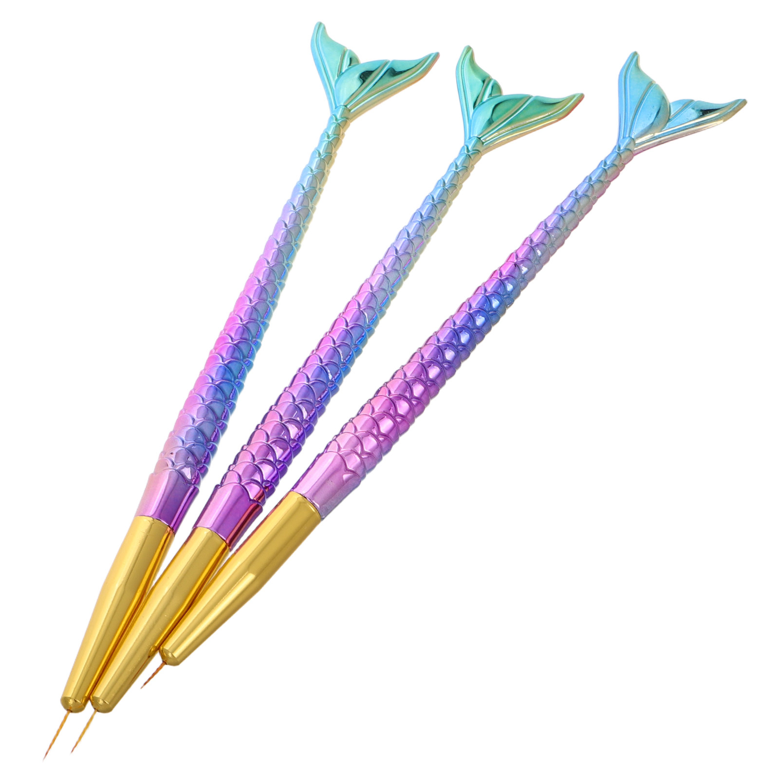 3Pcs Mermaid Tail Nail Art Lin – обзор и цена Detailing Brush Set