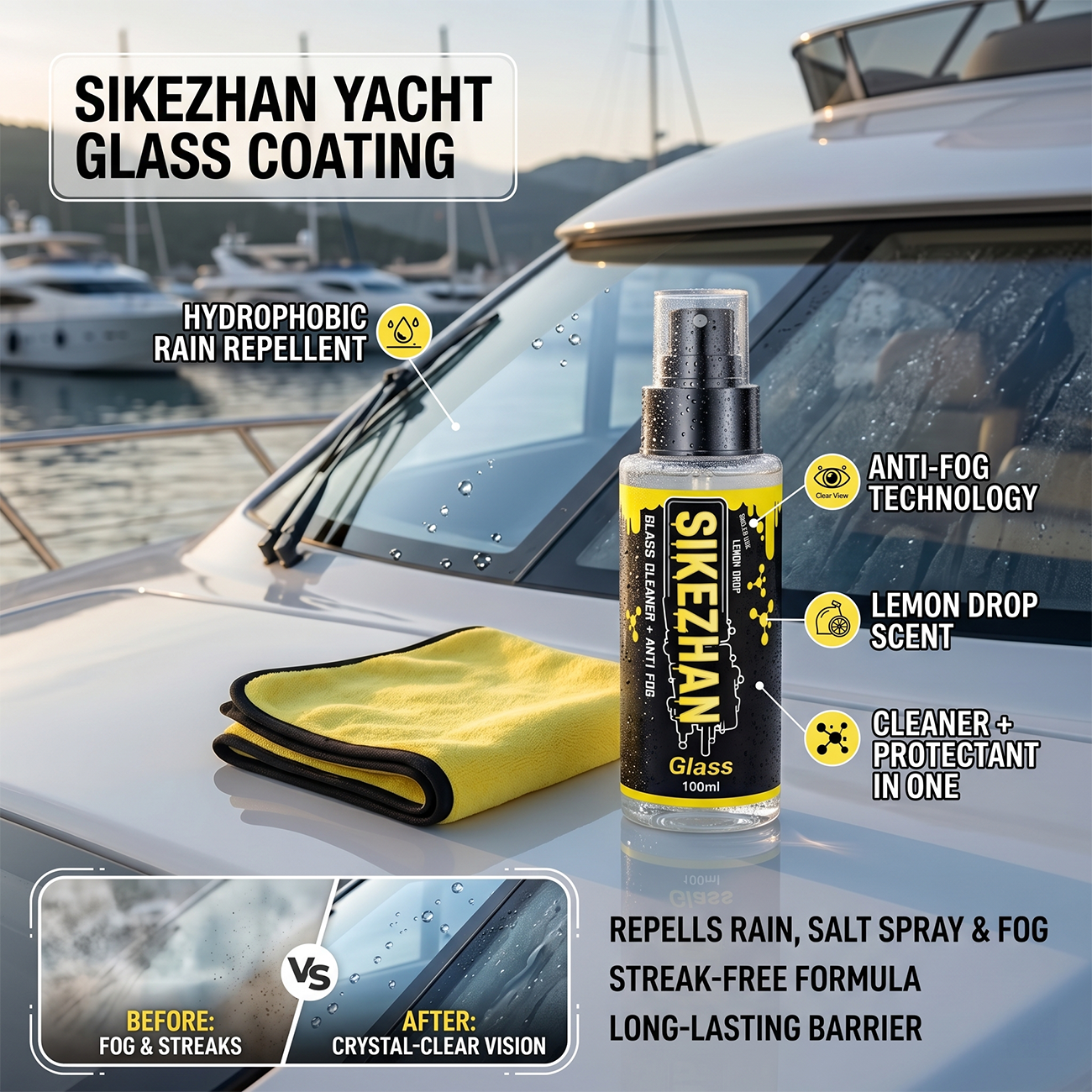 2-in-1 Anti-Fog Spray & Glass  – обзор и цена Glass Cleaner Streak