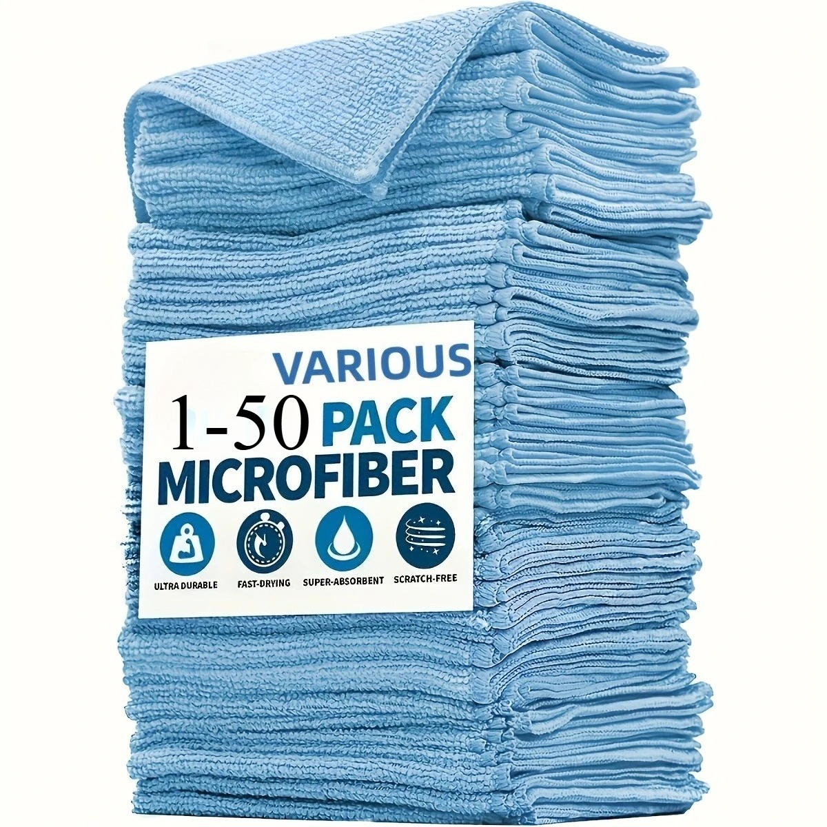 1-50pcs Light Blue Microfiber  – обзор и цена Microfiber Towel Detailing