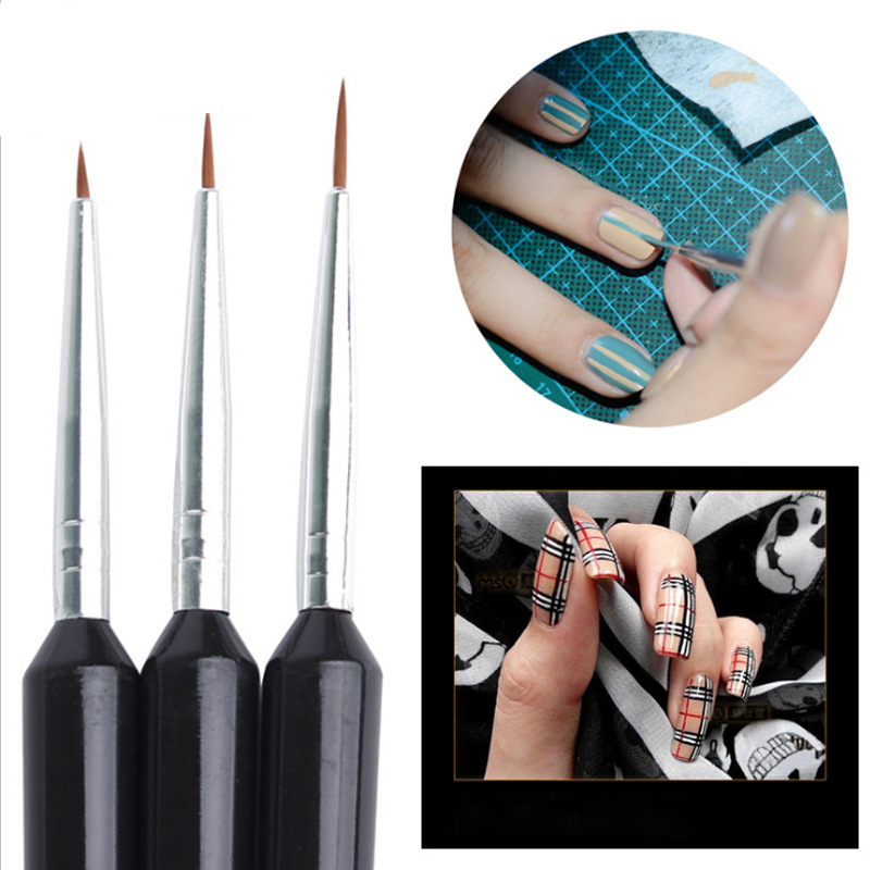 3Pcs Ultra-fine Nail Art Liner – обзор и цена Detailing Brush Set